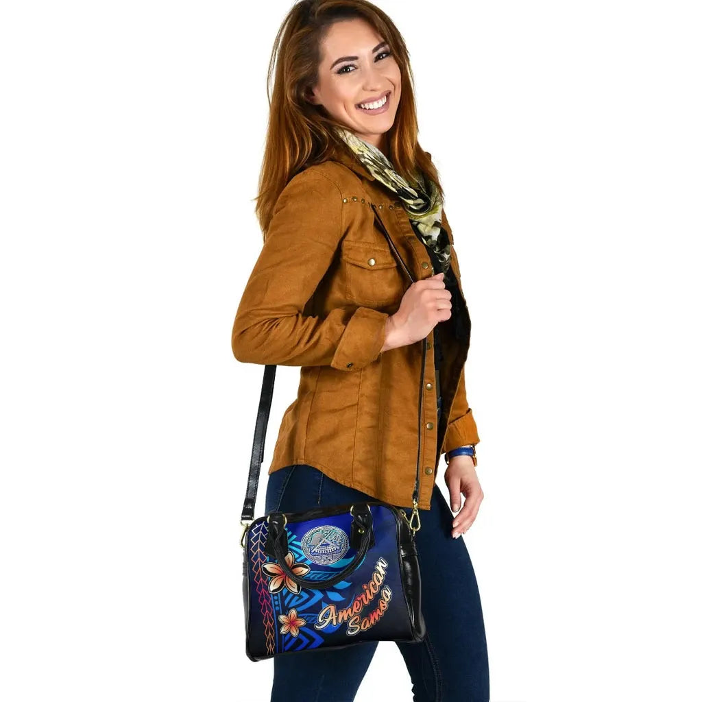 American Samoa Shoulder Handbag - Vintage Tribal Mountain