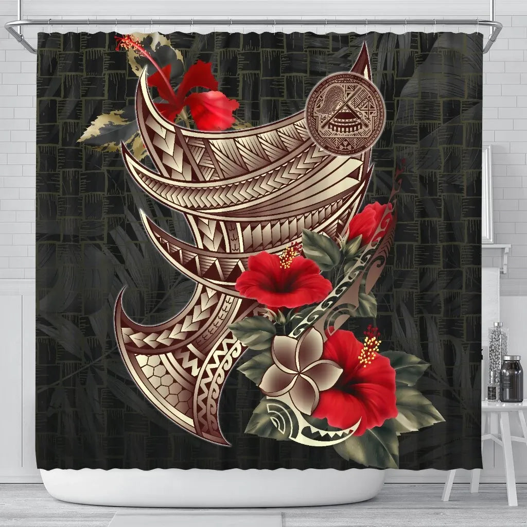 American Samoa Shower Curtain - Polynesian Tribal Vintage Style