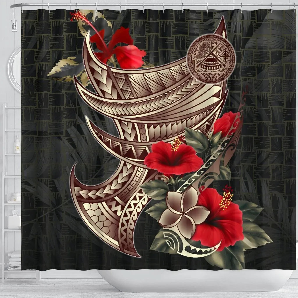 American Samoa Shower Curtain - Polynesian Tribal Vintage Style