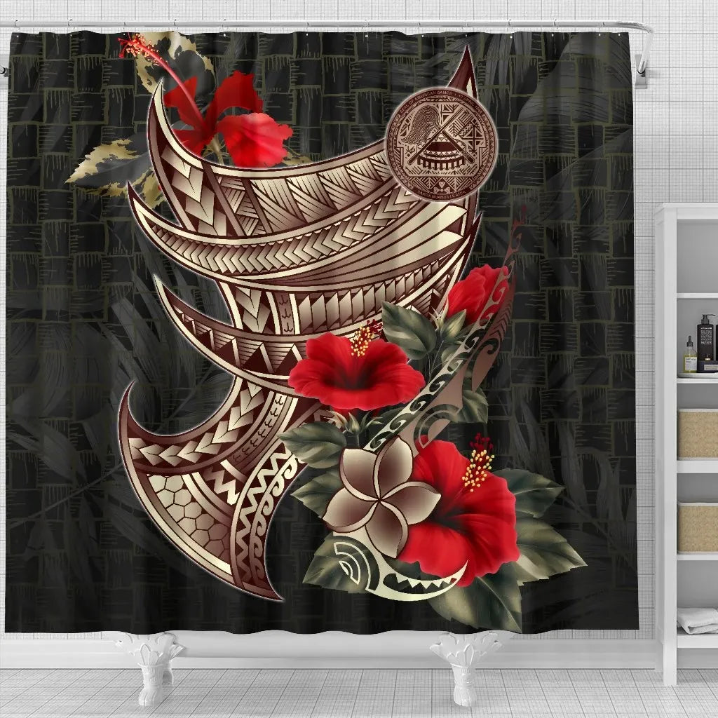 American Samoa Shower Curtain - Polynesian Tribal Vintage Style