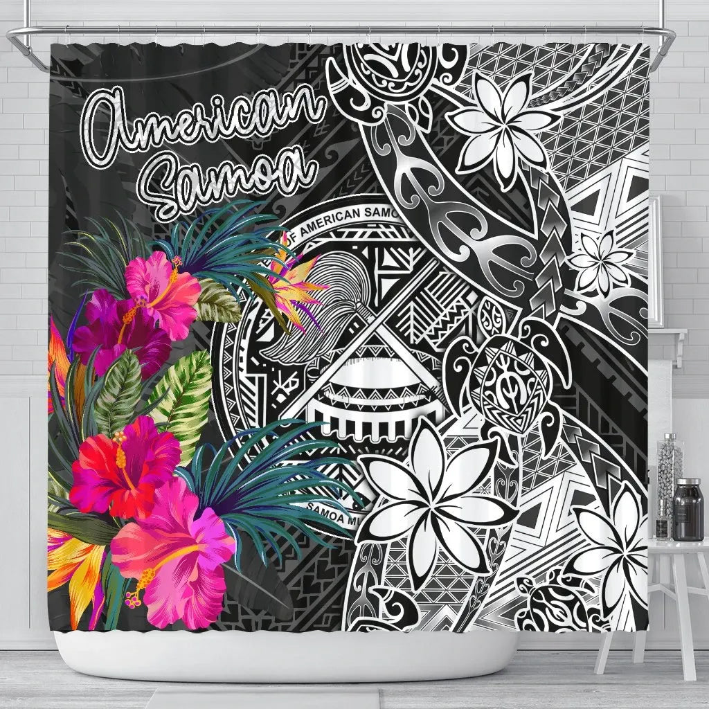 American Samoa Shower Curtain - Turtle Floral