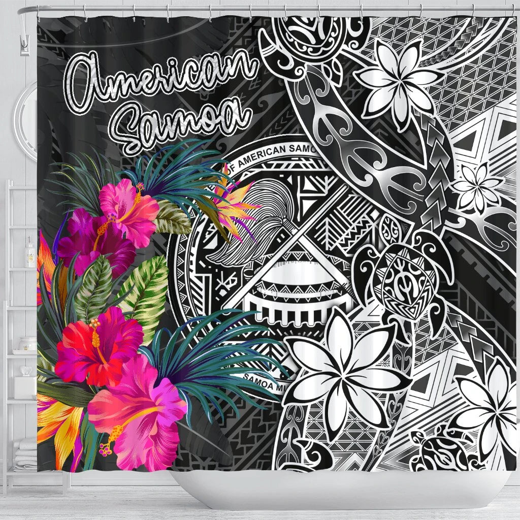 American Samoa Shower Curtain - Turtle Floral