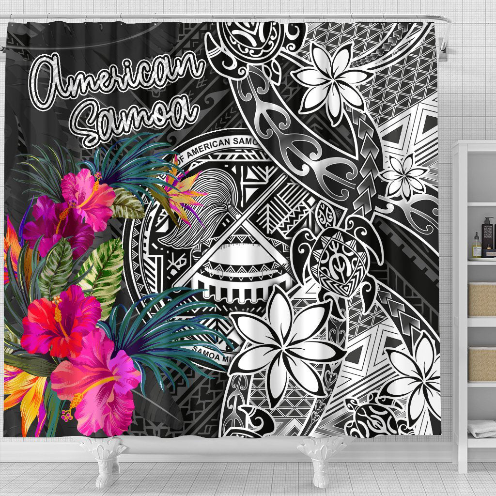 American Samoa Shower Curtain - Turtle Floral