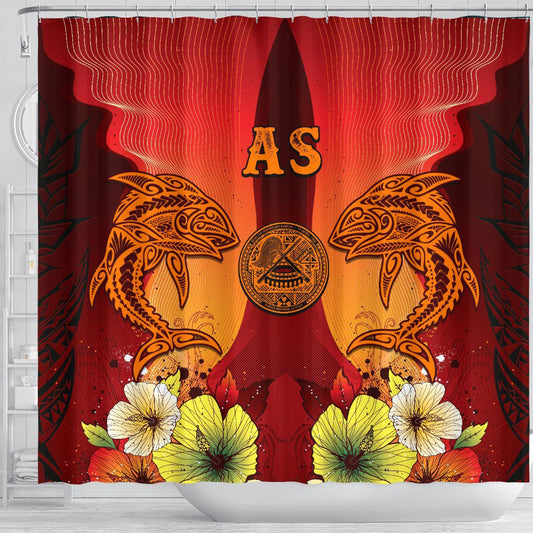 American Samoa Shower Curtains - Tribal Tuna Fish