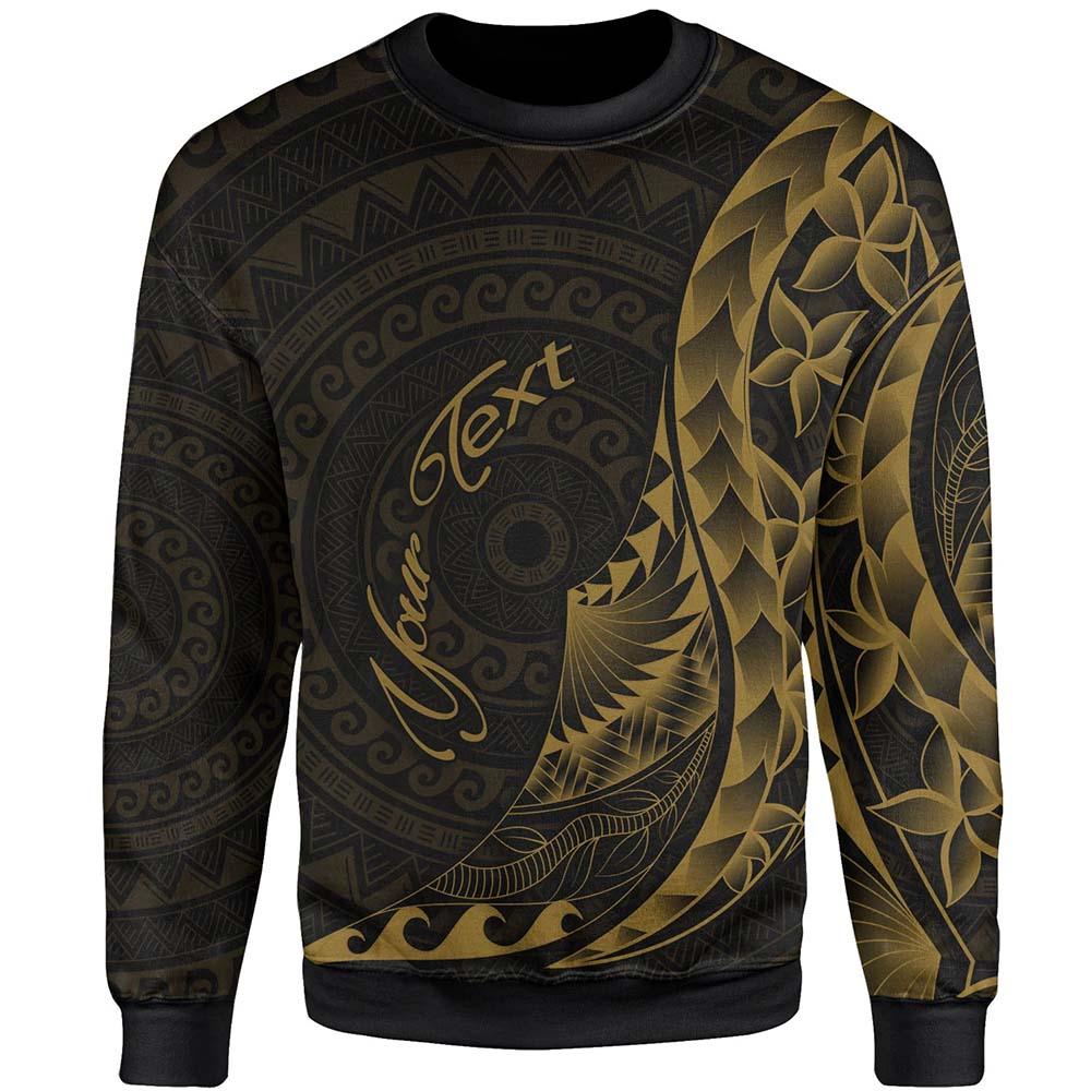 American Samoa Sweatshirt - Custom Personalised Polynesian Pattern Style Gold Color