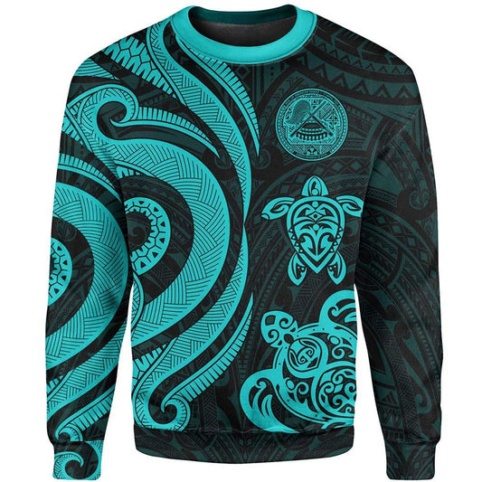 American Samoa Sweatshirt - Turquoise Tentacle Turtle