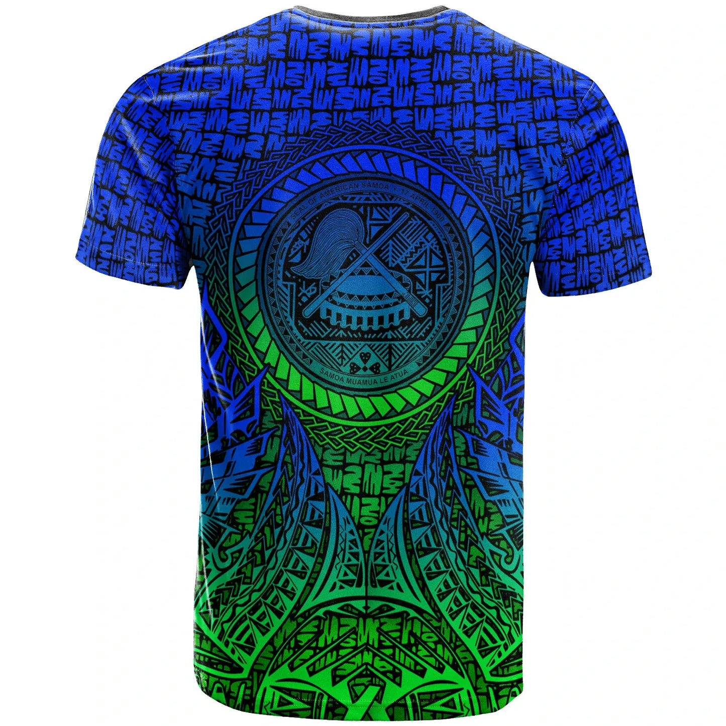 American Samoa T-Shirt - Circle Pattern Blue