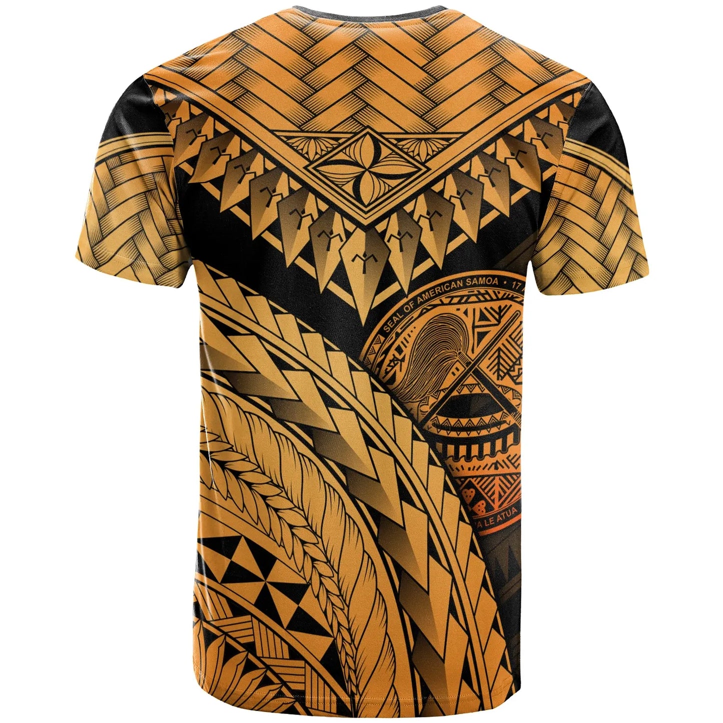 American Samoa Custom Personalised T-Shirt Gold - Polynesian Necklace and Lauhala