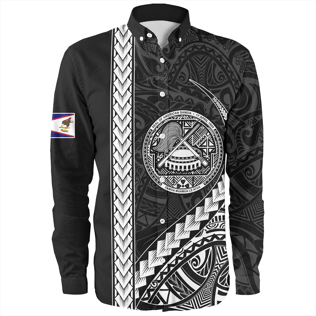 American Samoa Long Sleeve Shirt Samoa Tribal Polynesian Coat Of Arms