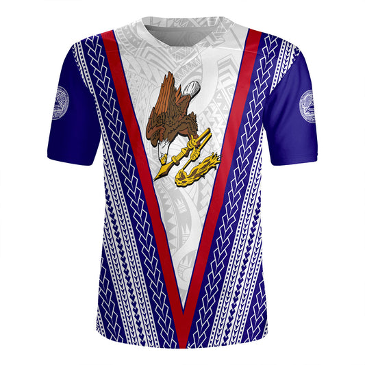 American Samoa Rugby Jersey Polynesian Tribal Flag