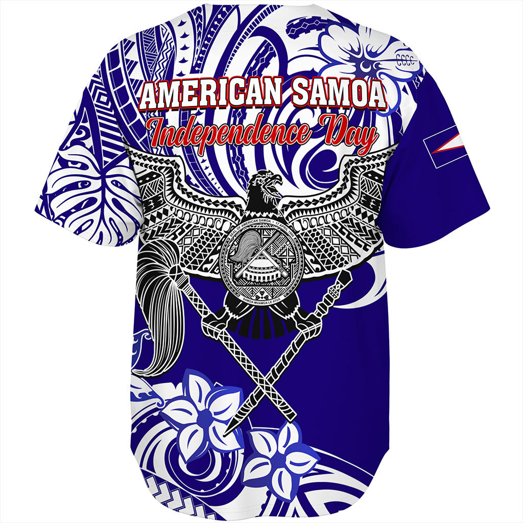American Samoa Baseball Shirt Tribal Polynesian Eagle Style