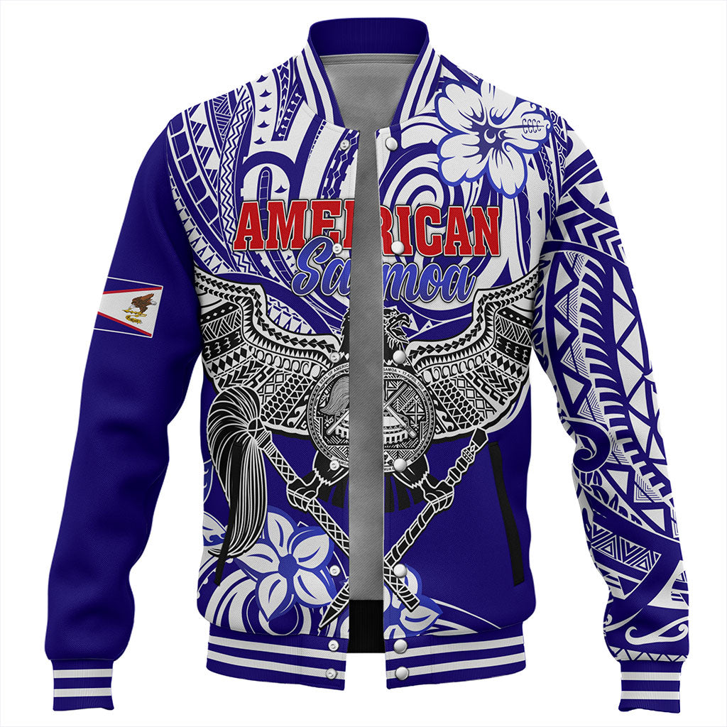 American Samoa Baseball Jacket Tribal Polynesian Eagle Style