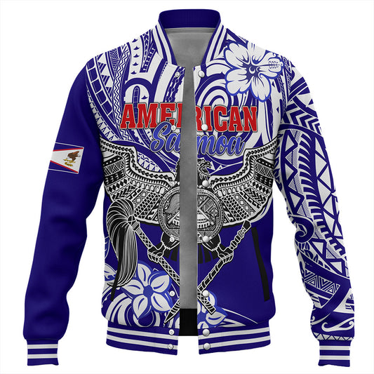American Samoa Baseball Jacket Tribal Polynesian Eagle Style