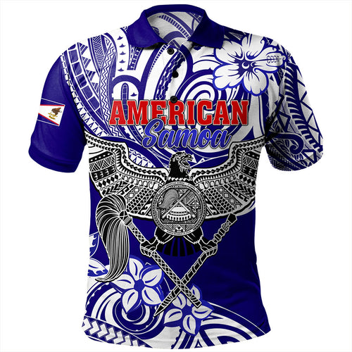 American Samoa Polo Shirt Tribal Polynesian Eagle Style