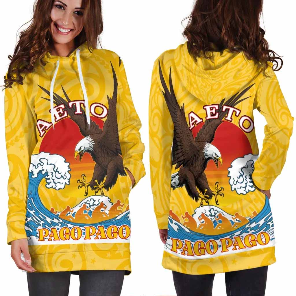 American Samoa Female Hoodie Dress - Pago Pago Aeto
