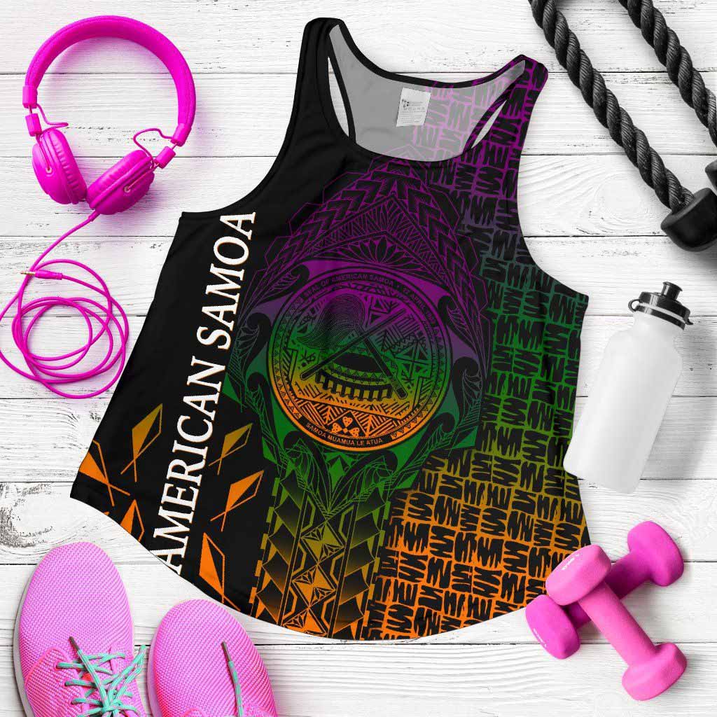 American Samoa Women Racerback Tank - AS Seal Rocket Style