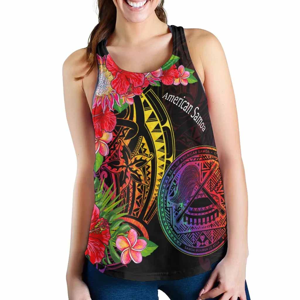 American Samoa Women Racerback Tank - Tropical Hippie Style
