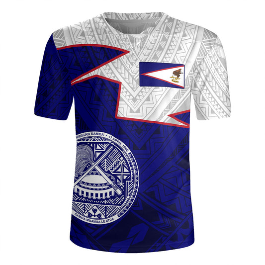 American Samoa Rugby Jersey Polynesian Tattoo Flag And Coat Of Arms