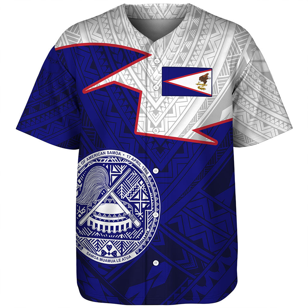 American Samoa Baseball Shirt Polynesian Tattoo Flag And Coat Of Arms