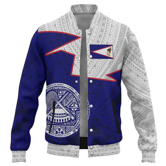 American Samoa Baseball Jacket Polynesian Tattoo Flag And Coat Of Arms