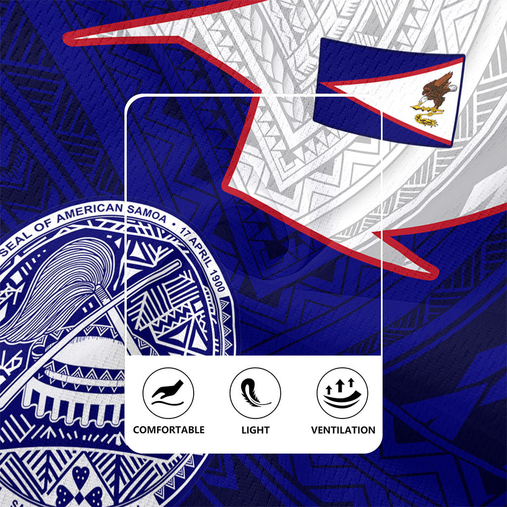 American Samoa Rugby Jersey Polynesian Tattoo Flag And Coat Of Arms