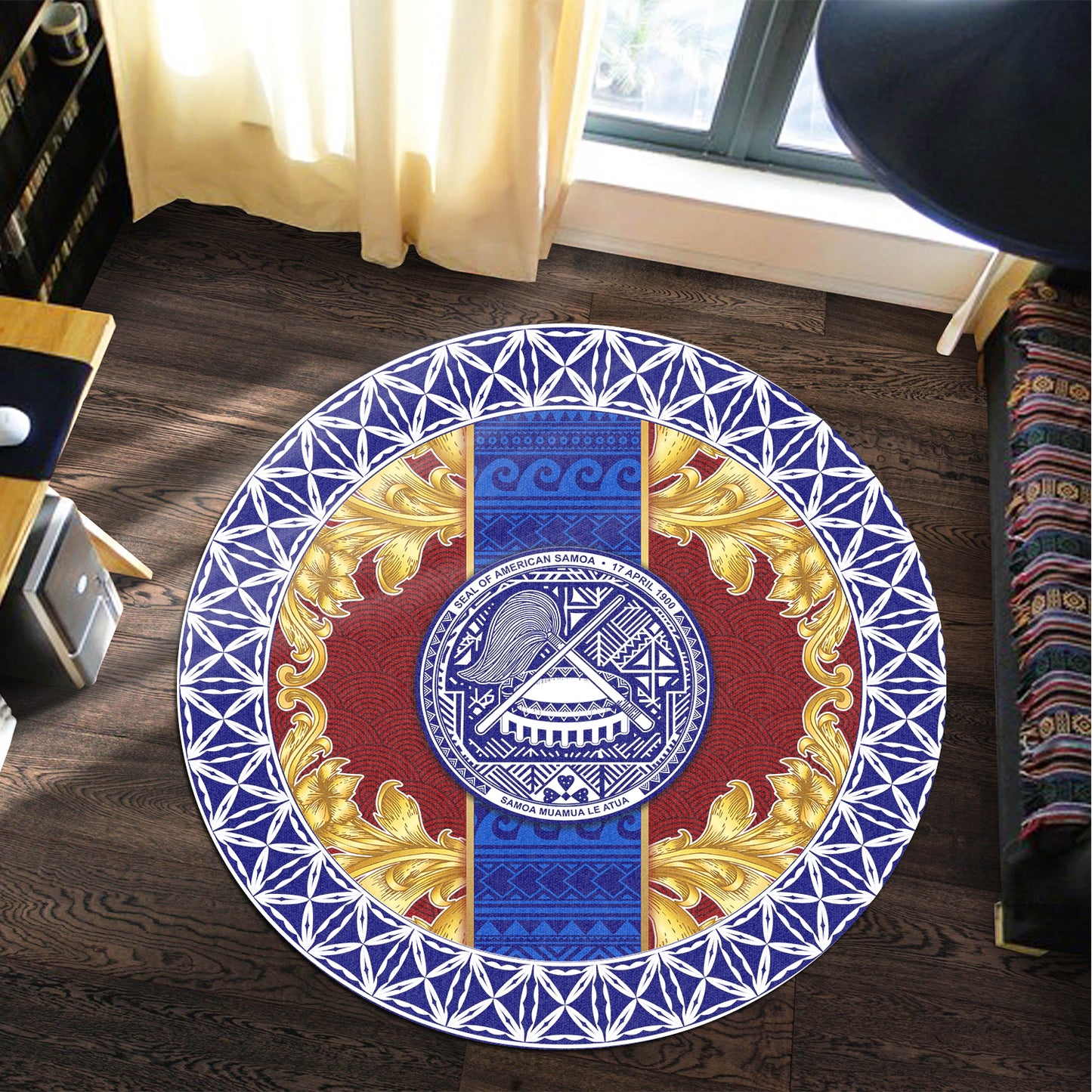 American Samoa Round Rugs Royal Vinatge Style