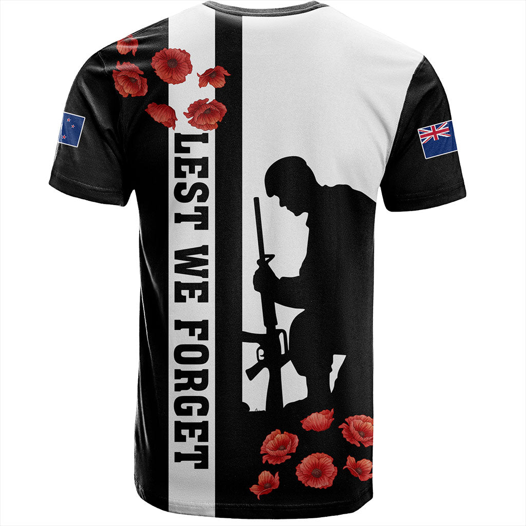 New Zealand T-Shirt Anzac Day Lest We Forget Simple Style