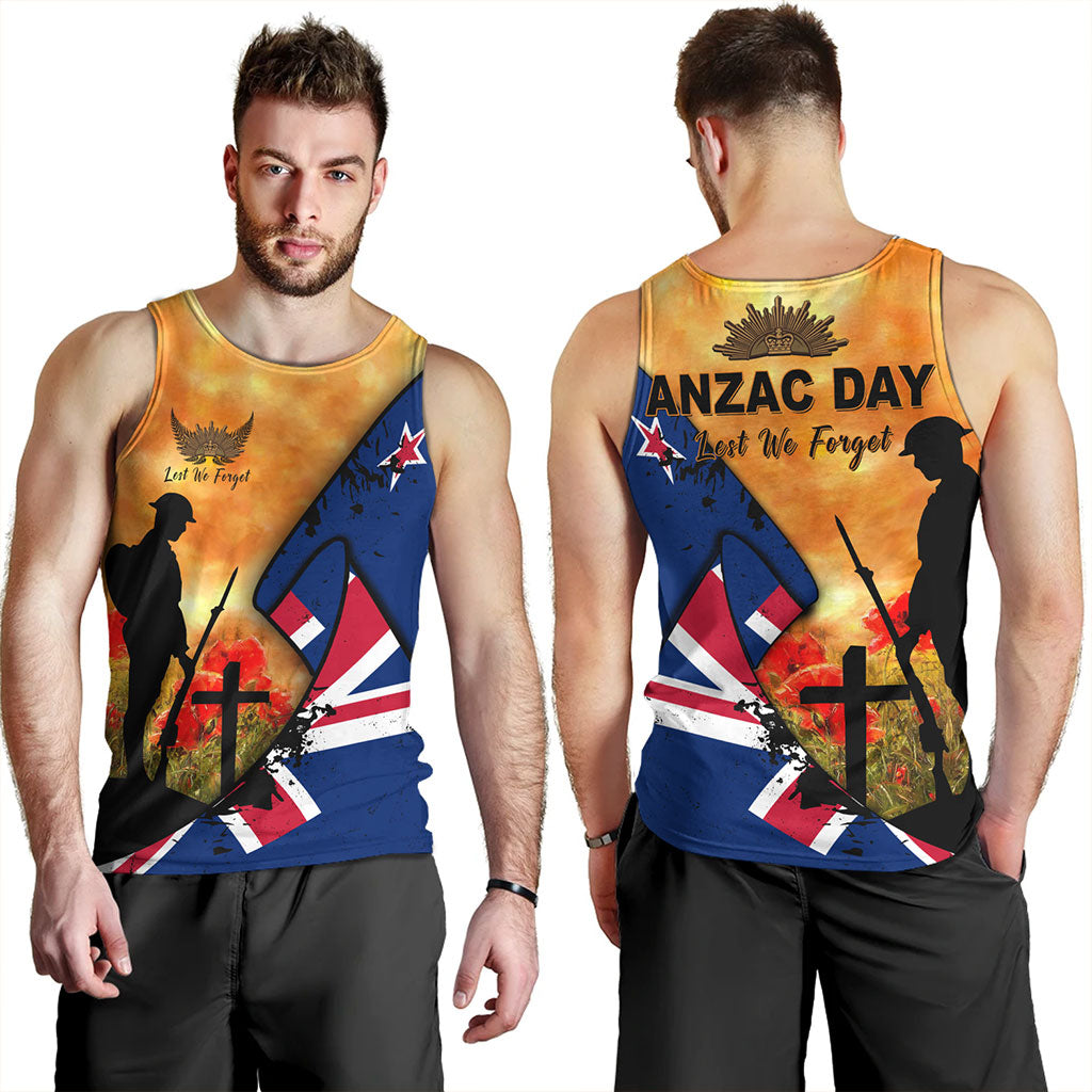 New Zealand Tank Top Anzac Day Flag Lest We Forget