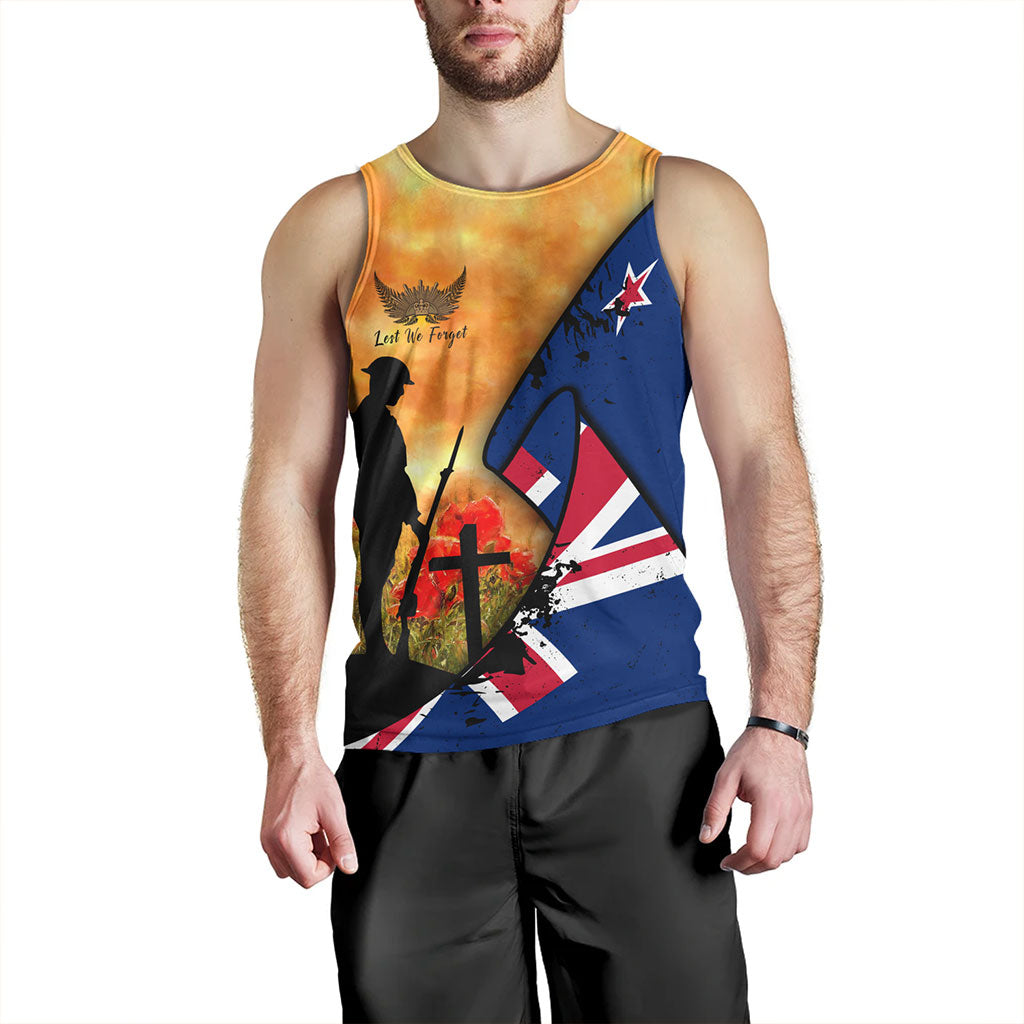 New Zealand Tank Top Anzac Day Flag Lest We Forget