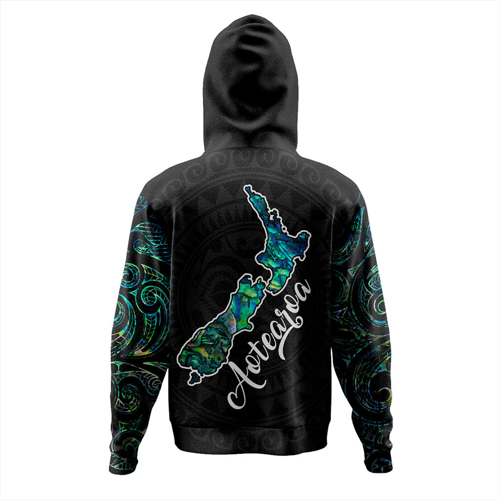 New Zealand Hoodie Aotearoa Maori Tribal Map With Papua Shell