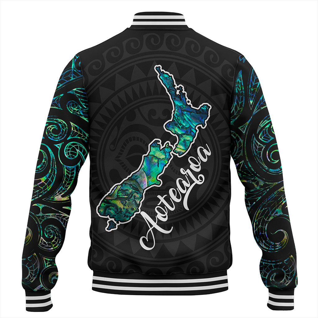 New Zealand Baseball Jacket Aotearoa Maori Tribal Map With Papua Shell