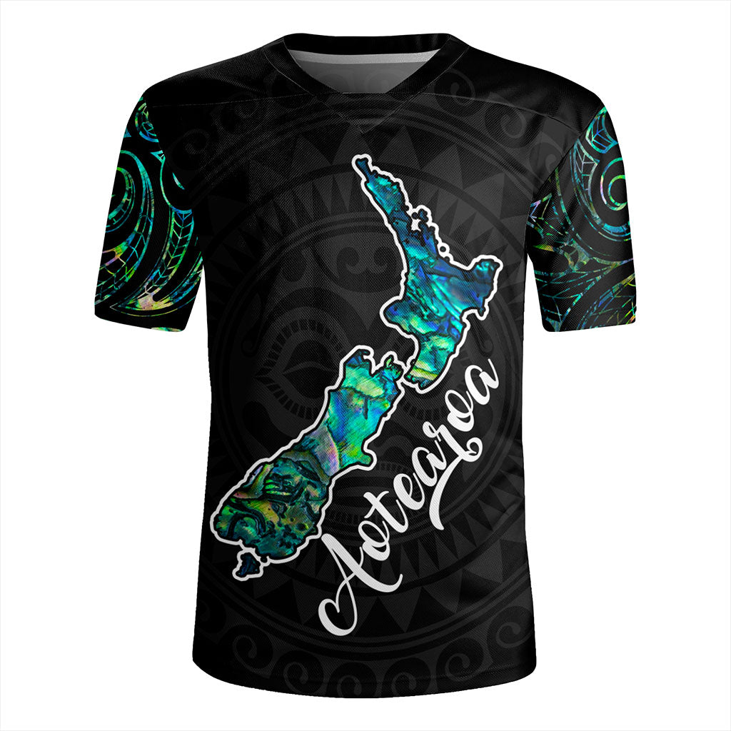 New Zealand Rugby Jersey Aotearoa Maori Tribal Map With Papua Shell