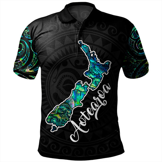 New Zealand Polo Shirt Aotearoa Maori Tribal Map With Papua Shell