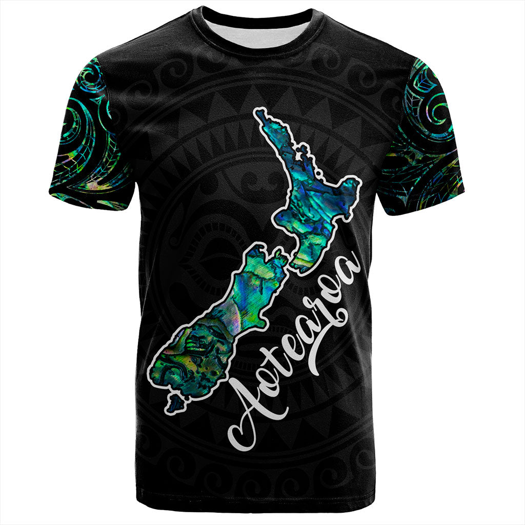 New Zealand T-Shirt Aotearoa Maori Tribal Map With Papua Shell