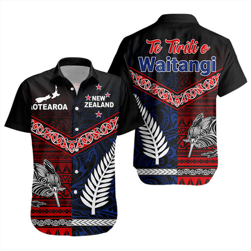 New Zealand Short Sleeve Shirt Waitangi Aotearoa Tribal National Together