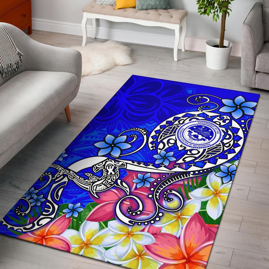 FSM Area Rug - Turtle Plumeria (Blue)