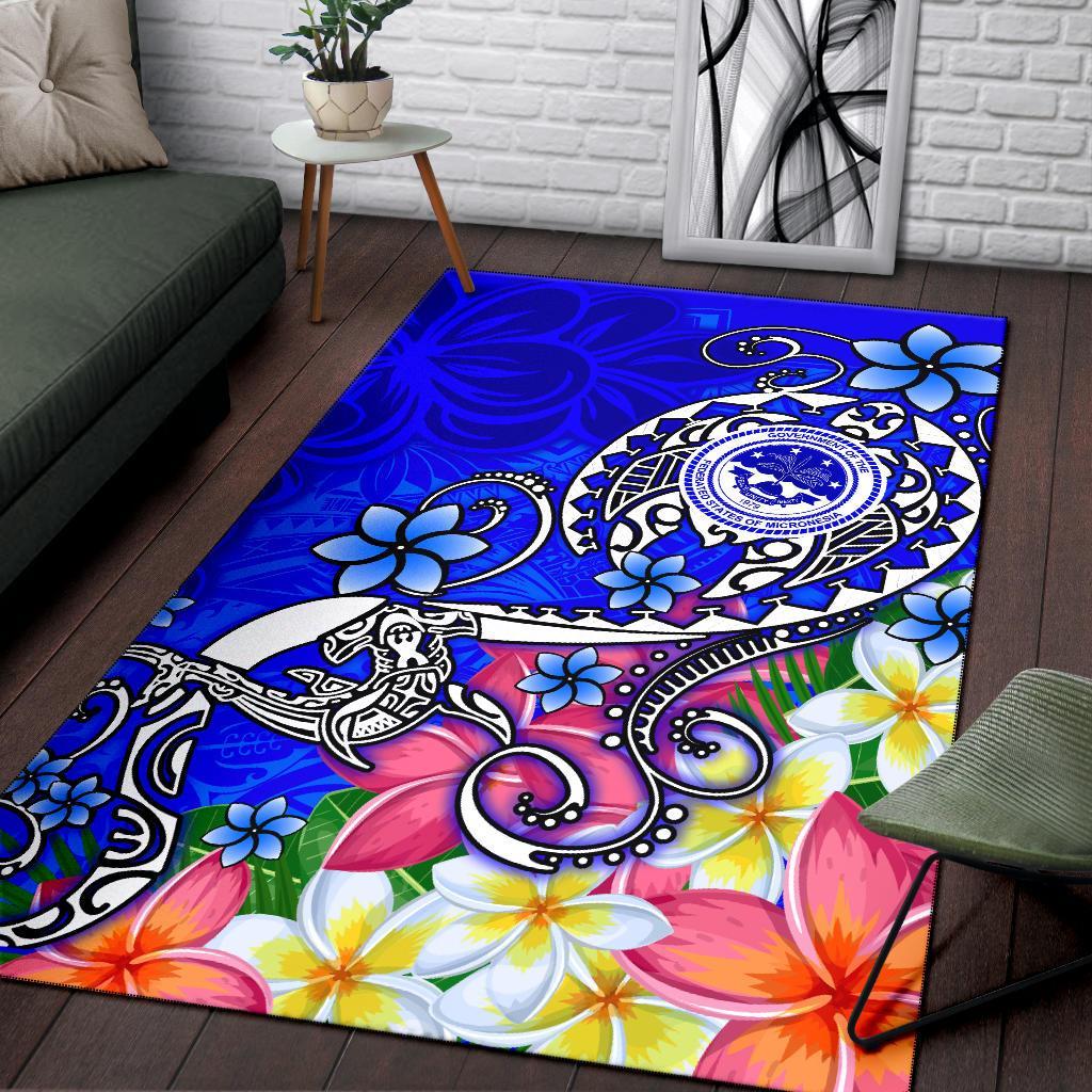 FSM Area Rug - Turtle Plumeria (Blue)