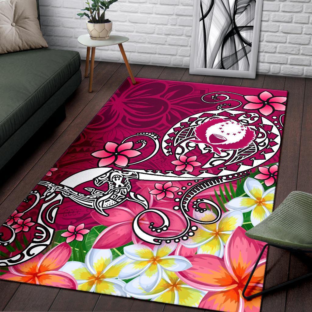 Pohnpei Area Rug - Turtle Plumeria (Pink)