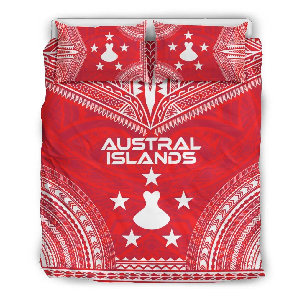 Austral Islands Flag Polynesian Chief Duvet Cover Set