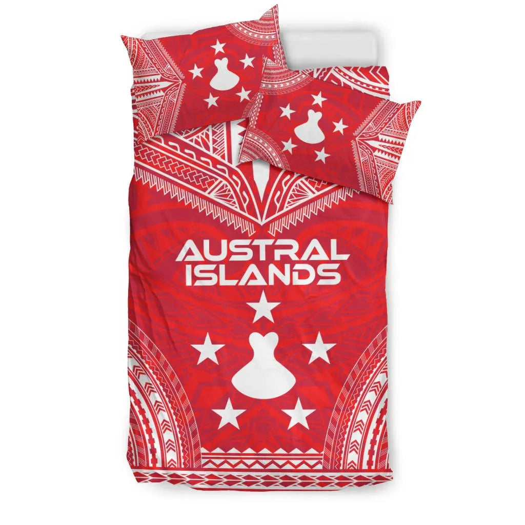 Austral Islands Flag Polynesian Chief Duvet Cover Set