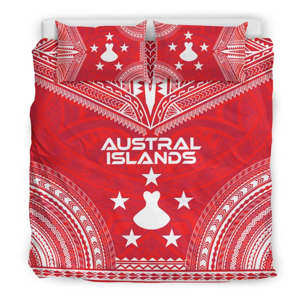 Austral Islands Flag Polynesian Chief Duvet Cover Set