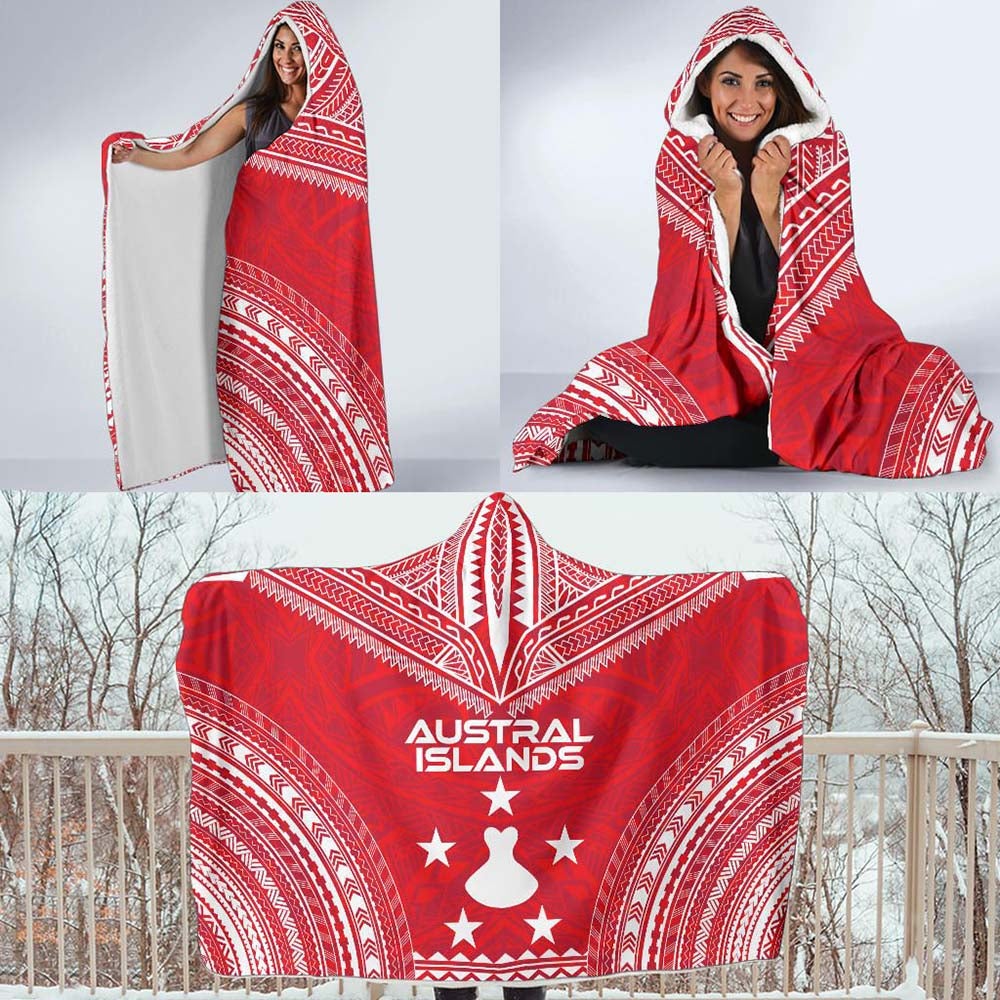 Austral Islands Flag Polynesian Chief Hooded Blanket