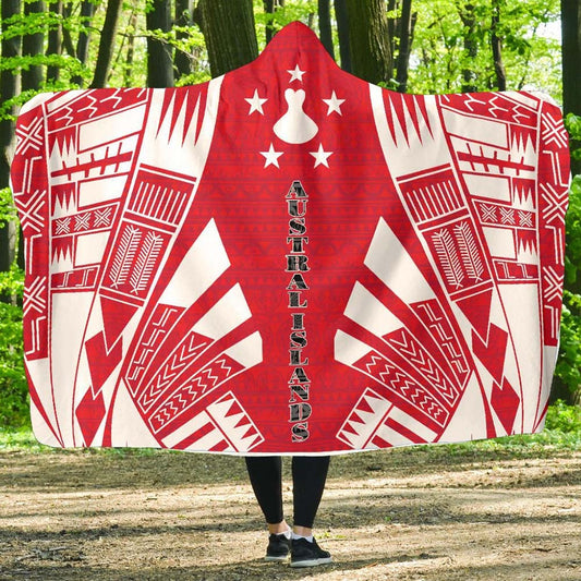 Austral Islands Hooded Blanket - Polynesian Tattoo Flag