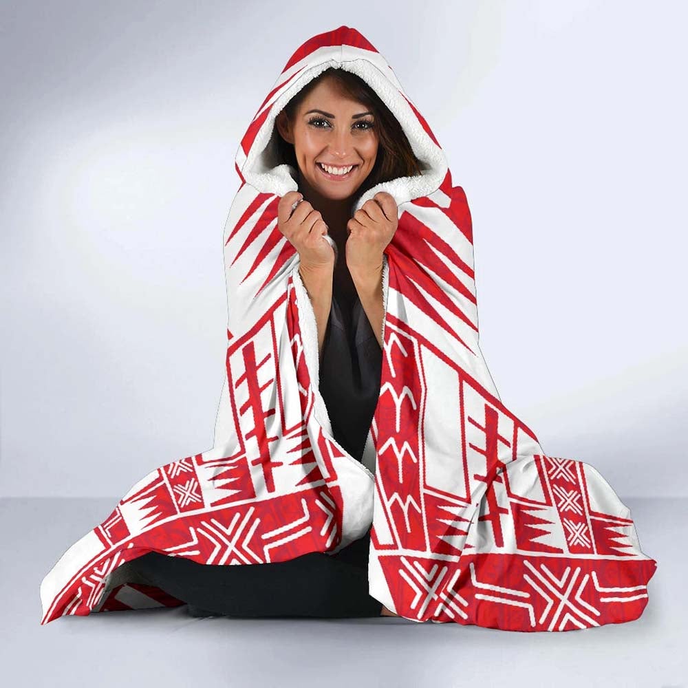 Austral Islands Hooded Blanket - Polynesian Tattoo Flag