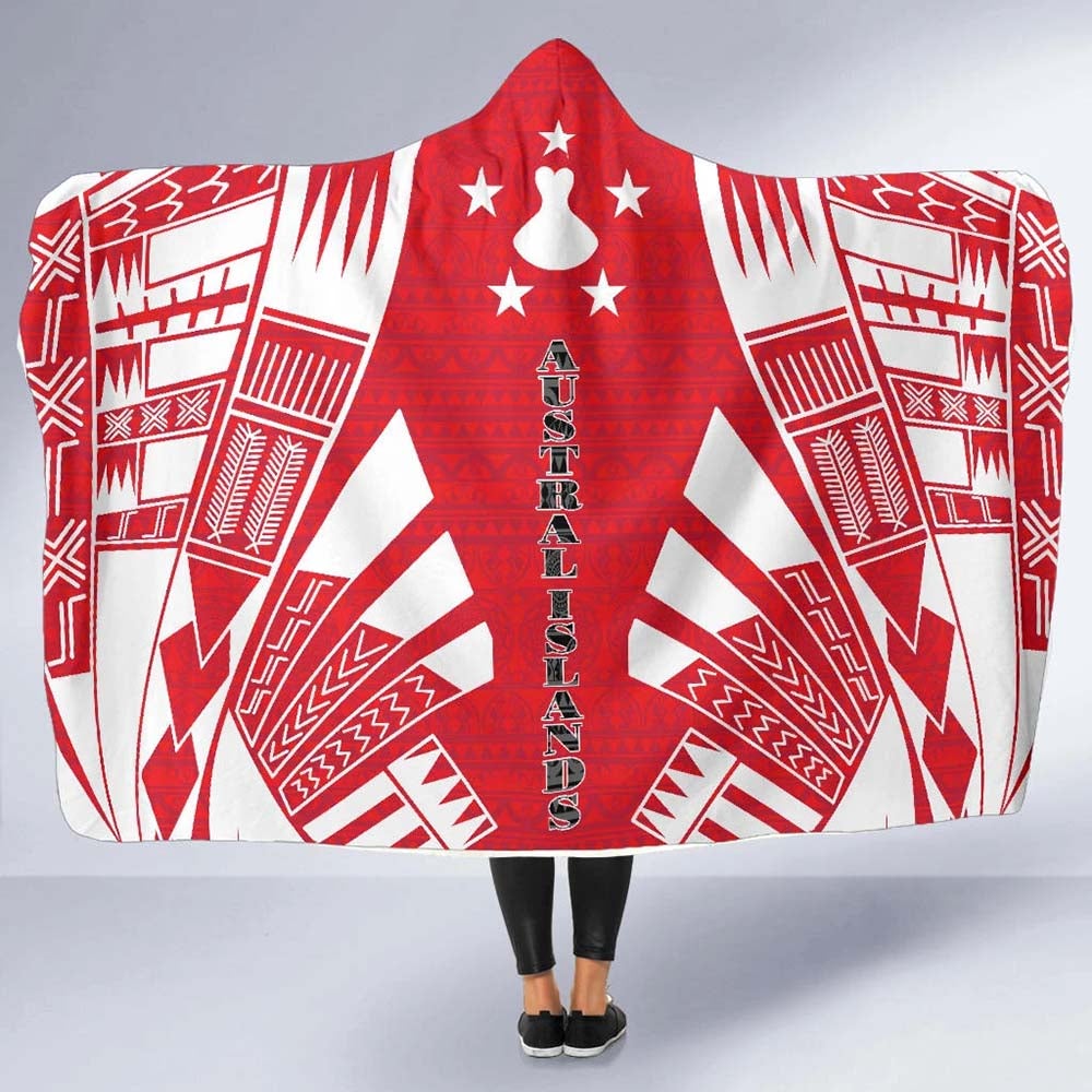 Austral Islands Hooded Blanket - Polynesian Tattoo Flag