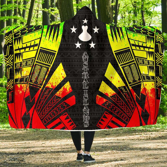 Austral Islands Hooded Blanket - Polynesian Tattoo Reggae