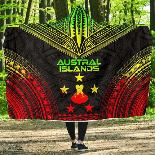Austral Islands Polynesian Chief Hooded Blanket - Reggae Version