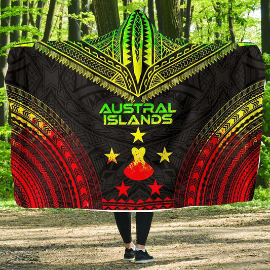Austral Islands Polynesian Chief Hooded Blanket - Reggae Version