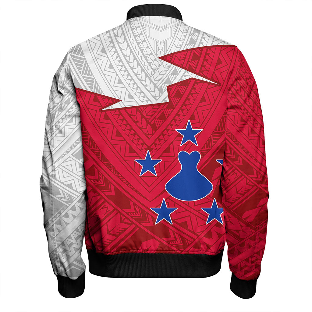 Austral Islands Bomber Jacket Polynesian Tattoo Flag And Coat Of Arms