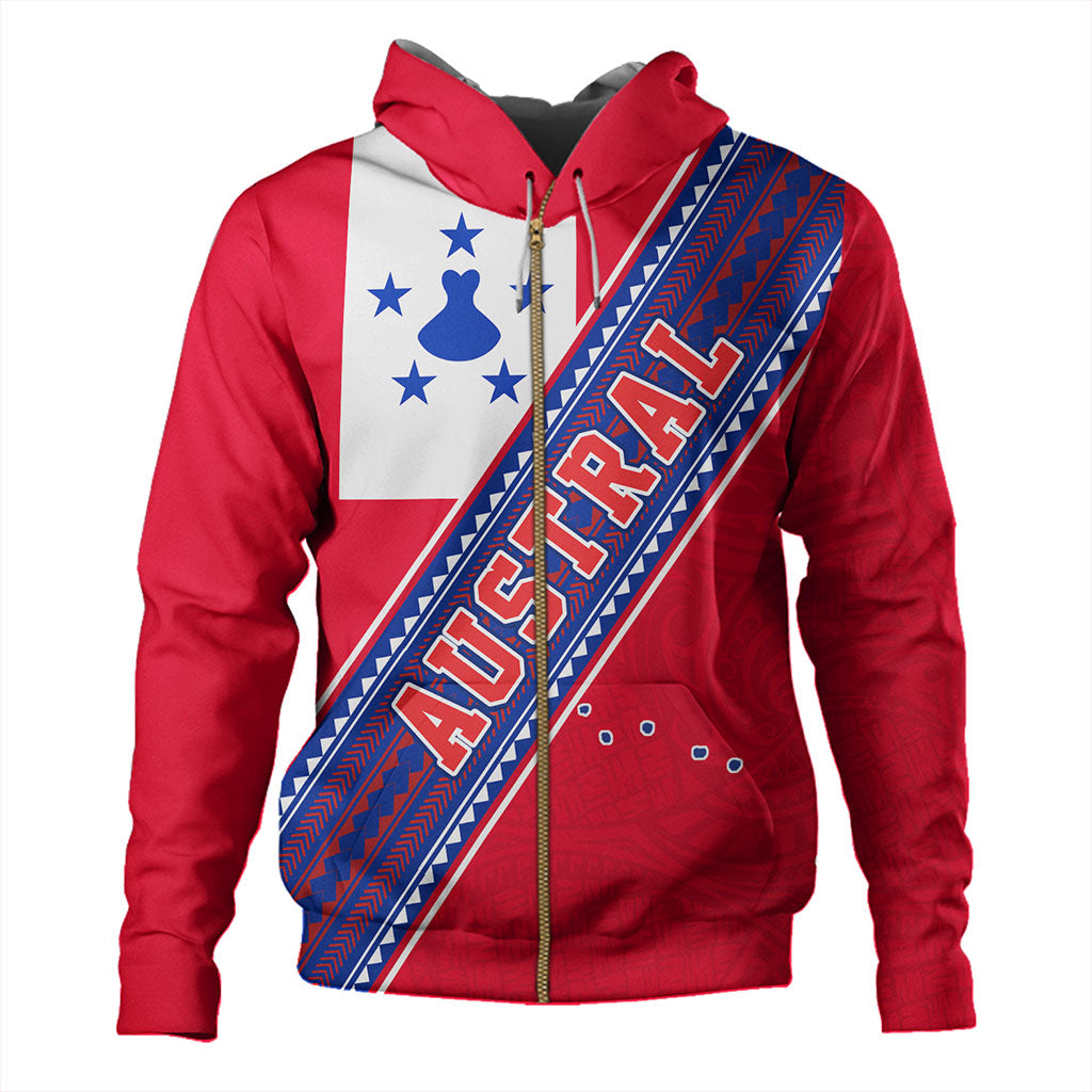 Austral Islands Hoodie Flag And Coat Of Arms